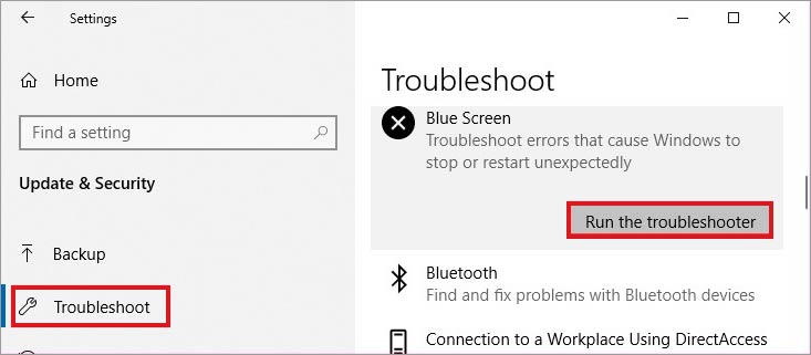 windows blue screen troubleshooter