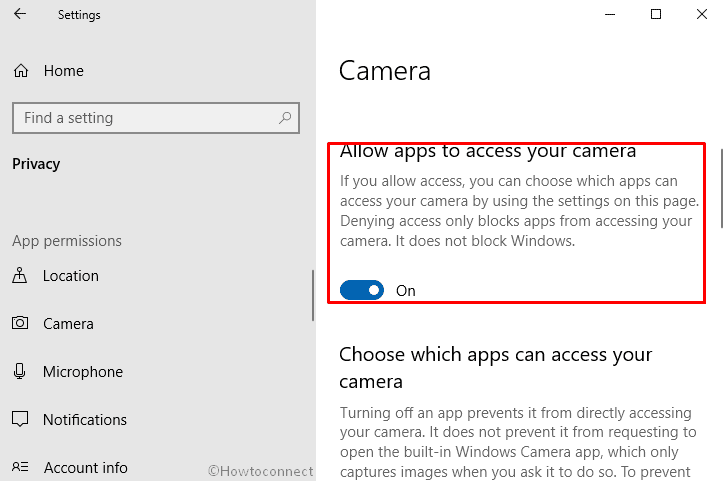 allow apps to access your camera