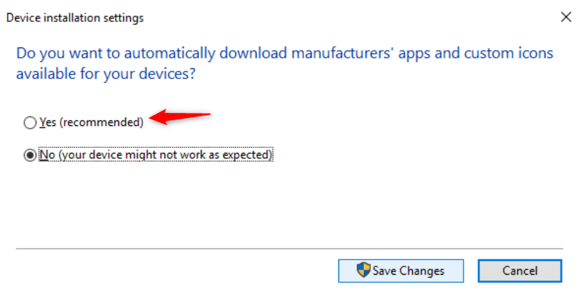 Device Installation Settings