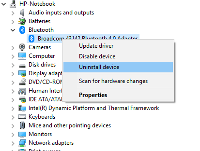 device manager uninstall device