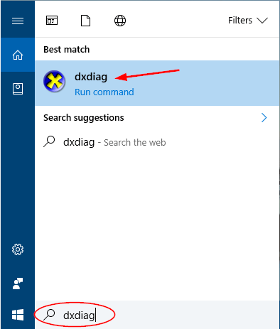 search dxdiag