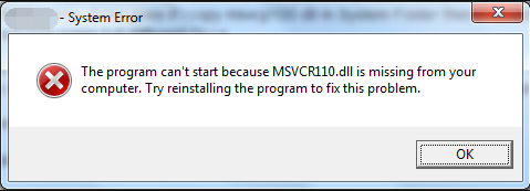missing MSVCP100