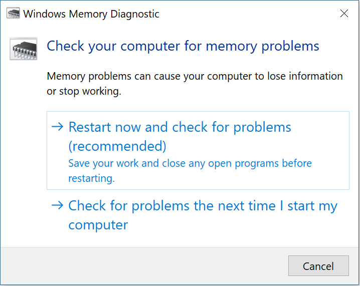 Windows memory diagnostic i