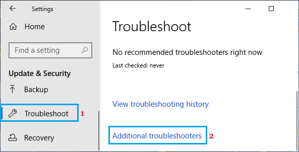 additional troubleshooters windows 