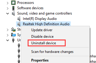 uninstall device of audio