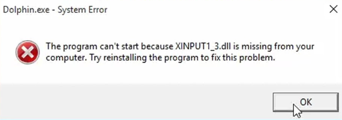 xinput1 error