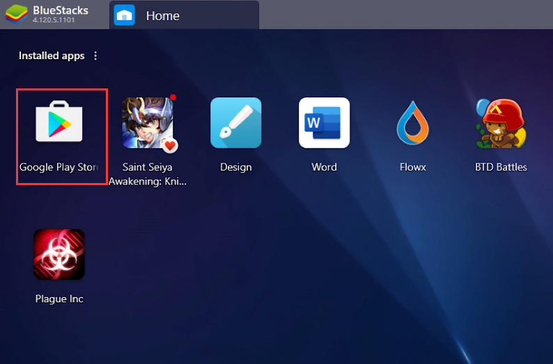 BlueStacks and click "My Apps" > "System Apps" > "Google Play Store"
