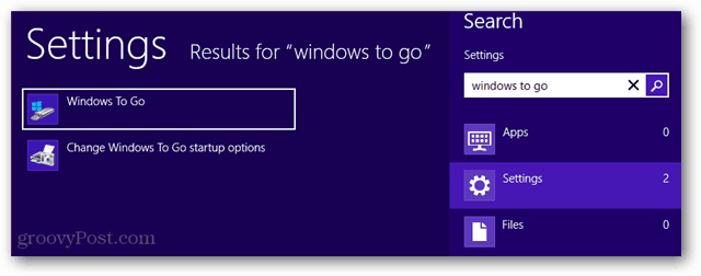 "Windows To Go" search