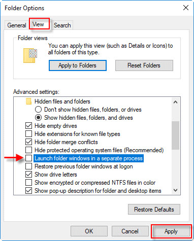 launch folder windows in a separate process