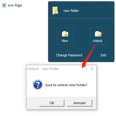 unlock the folder