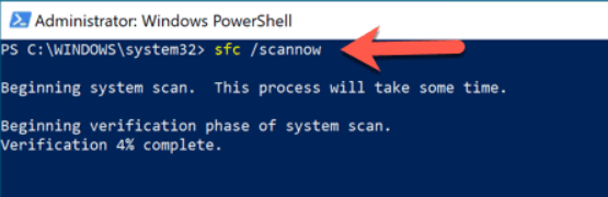 powershell sfc scannow