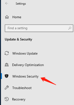 click on Windows Security
