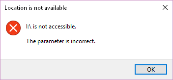 the parameter is incorrect