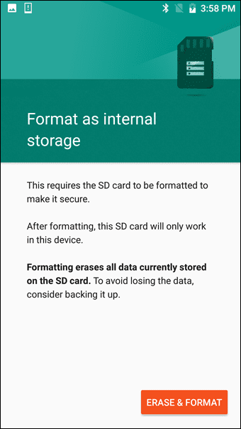 formatting the SD card