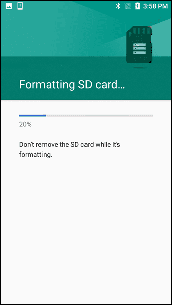 formatting the SD card