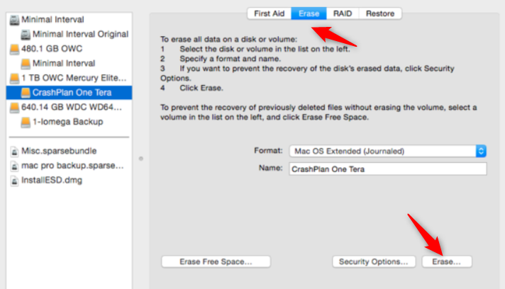 mac disk utility erase disk