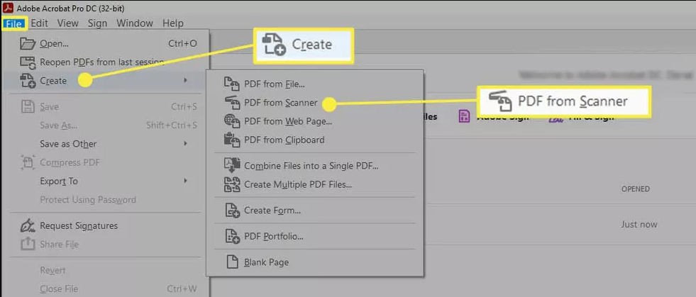 Scan paper documents to PDF