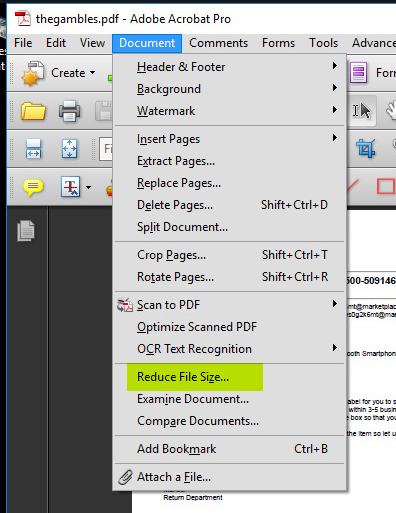 adobe Reduce PDF size