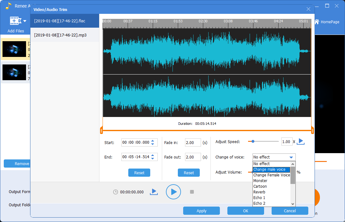 audio tools add effects