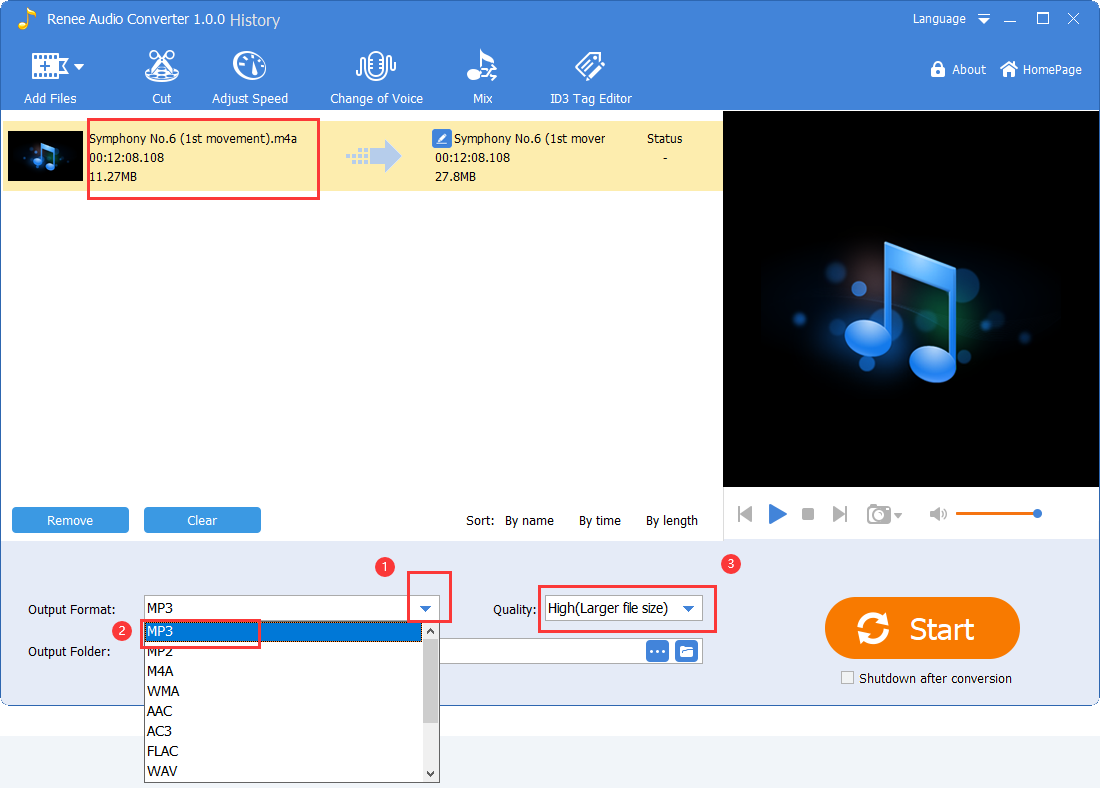 convert mp4a to mp3