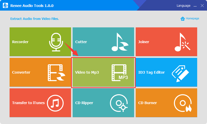 audio tools video to mp3