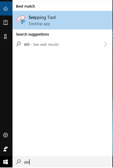 Search Snipping Tool