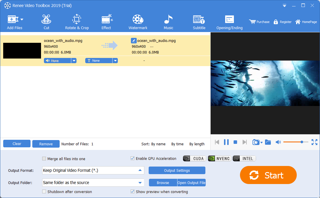 aggiungere file in Renee Video Editor Pro