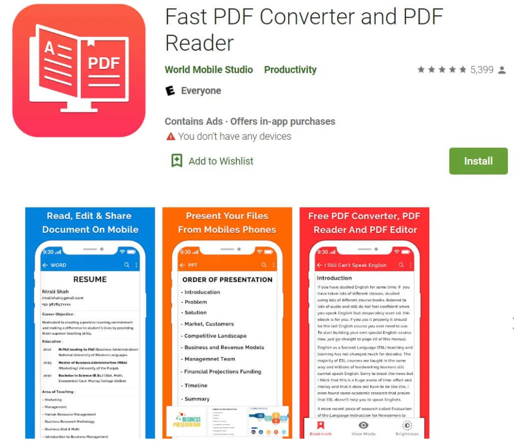 fast pdf converter android