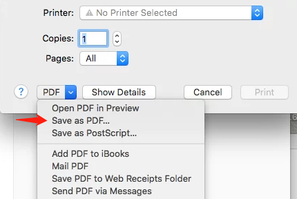 save as PDF in Mac preview