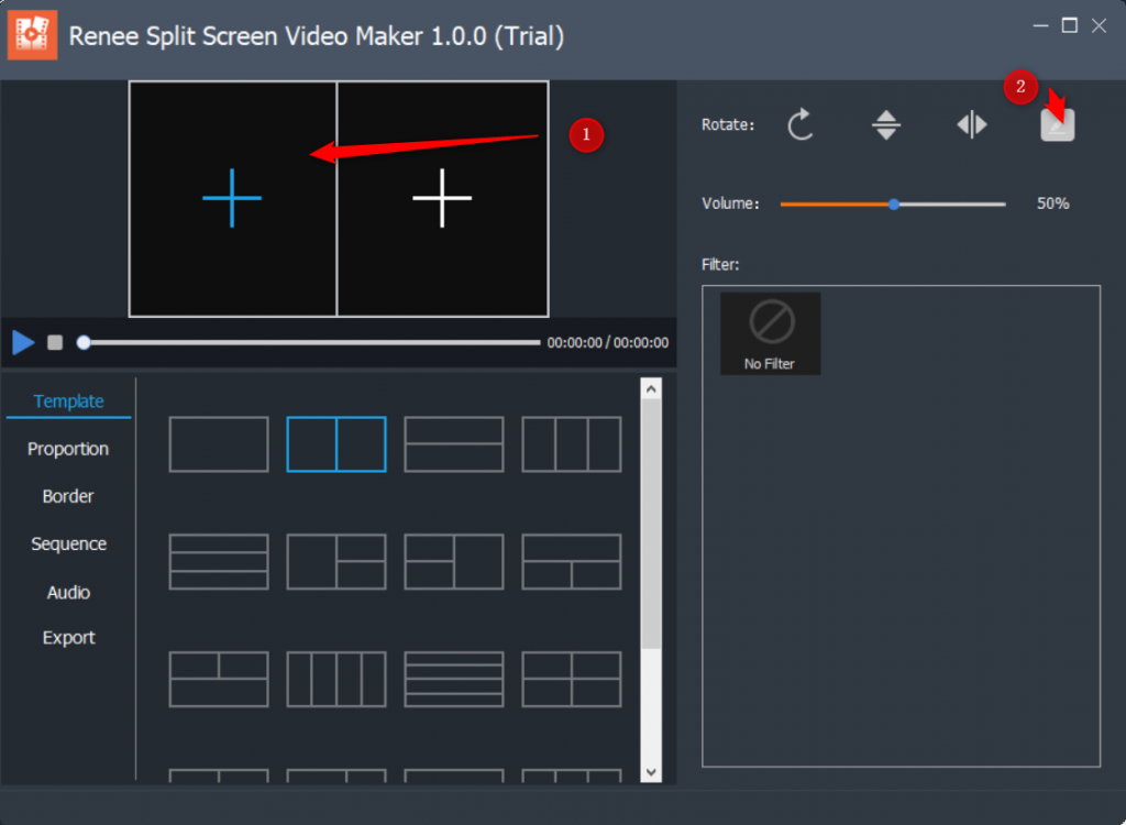 Renee Video Editor modifica schermo video diviso
