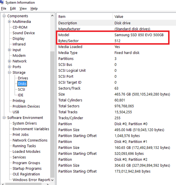 system information disk