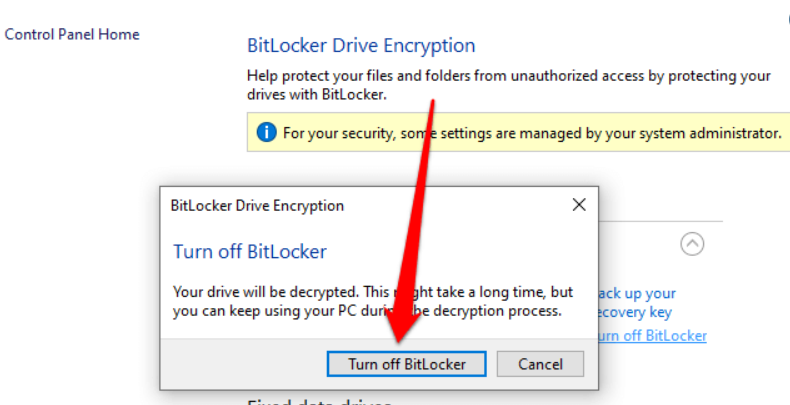 Turn off bitlocker