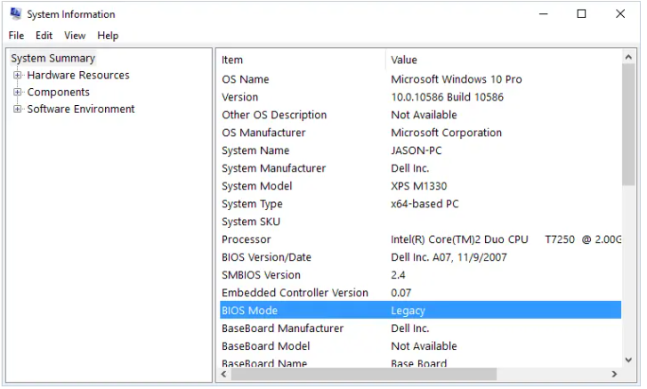 BIOS mode