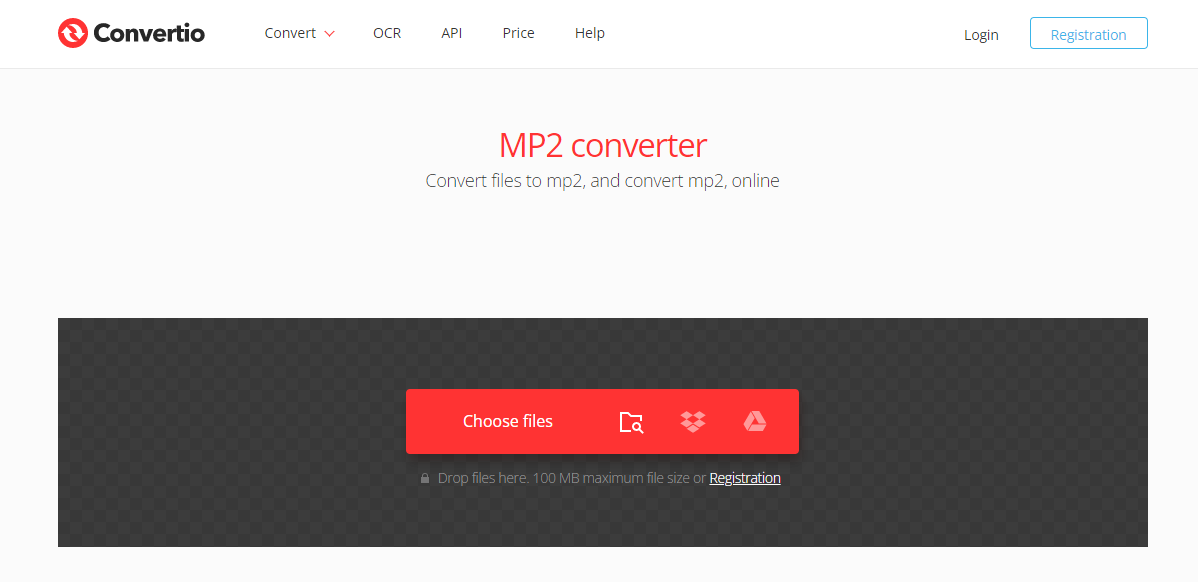 convert to mp2 on convertio