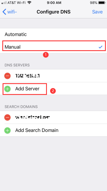 iPhone Configure Wifi DNS