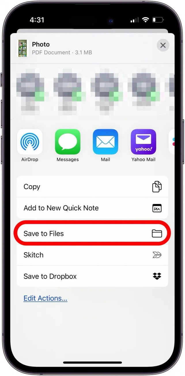 Convert iPhone Photo to PDF, save to file