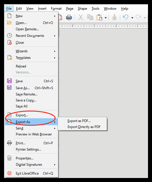 LibreOffice to PDF