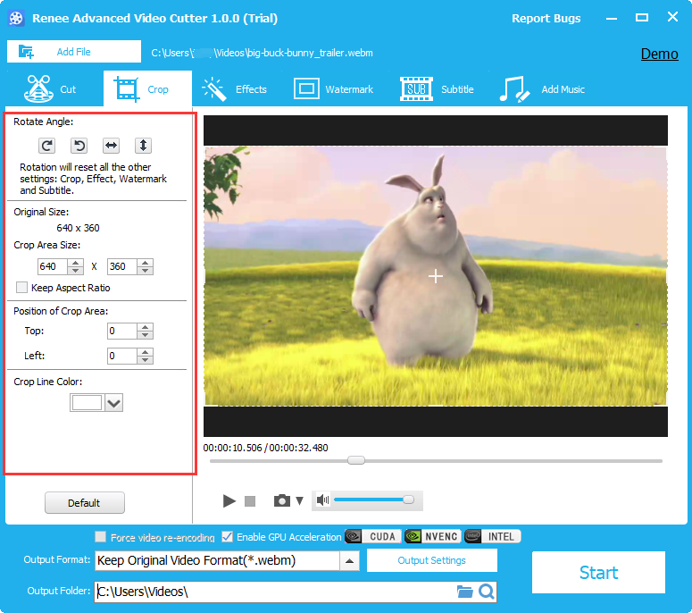 video editor advance cutter crop