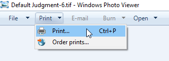 windows photo viewer print button