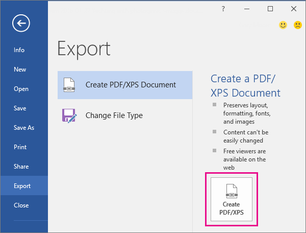 Word software to create PDF