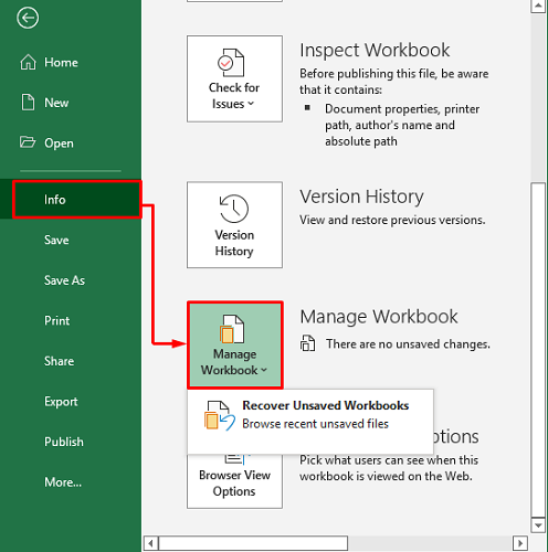 Restore from administrative workbook