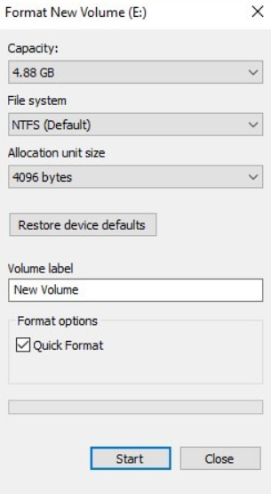 format the hard disk