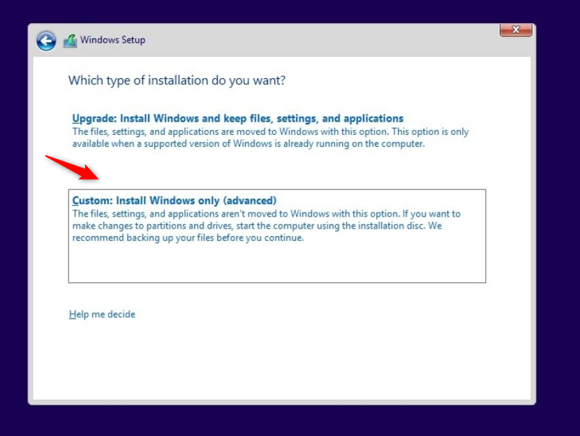 Windows 10 installation