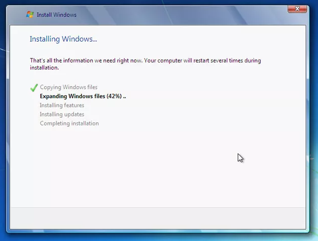 installing Windows 7