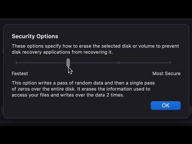 Security Options in Disk Utility