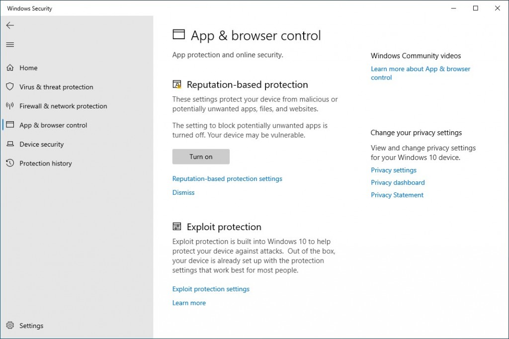 App and browser controls