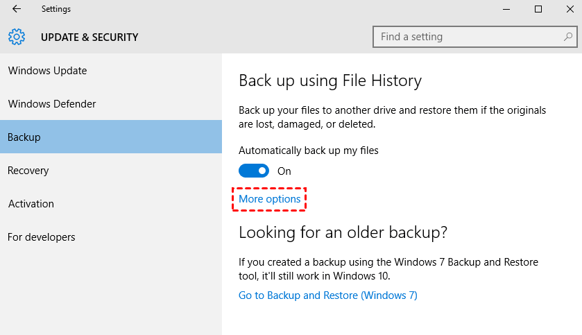 Automatically backup my files