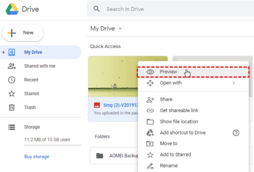 google drive preview file