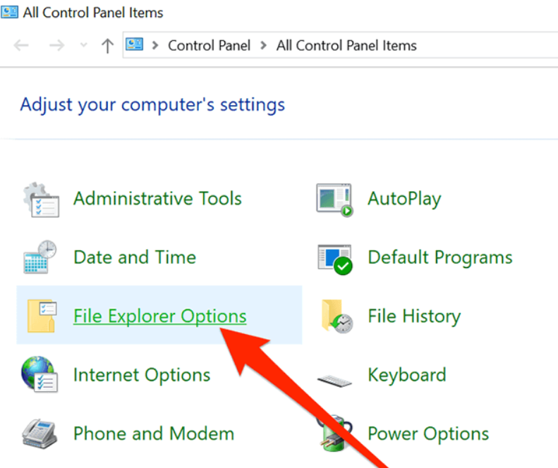 File Explorer Options