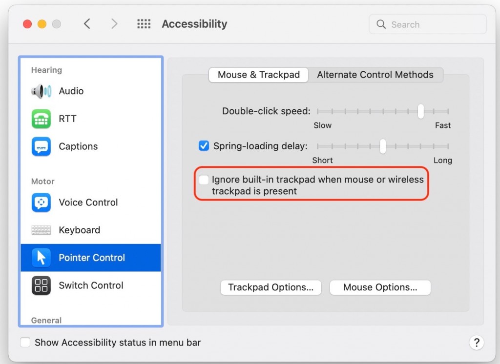 pointer control macos